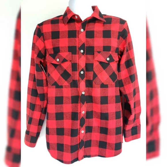 Design In Italy Buffalo Plaid Button Front Shirt - Picture 1 of 5